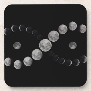 Infinity moon phase coaster sets 