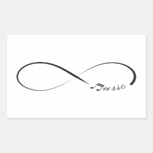 Infinity music symbol rectangular sticker