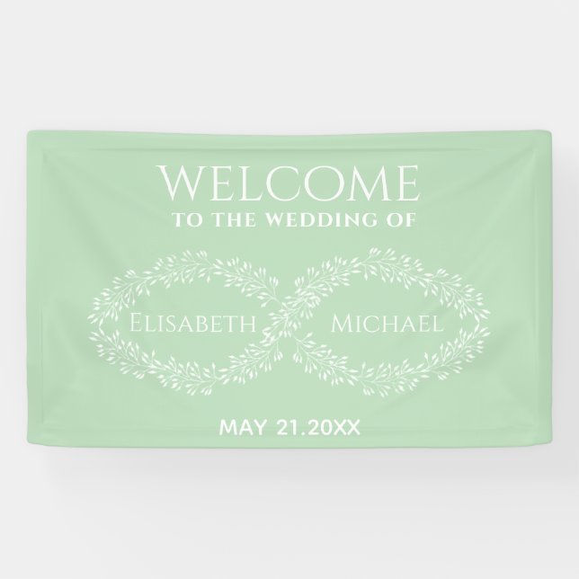 Infinity neo mint botanical  romantic chic elegant banner (Horizontal)