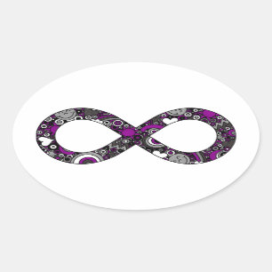 Infinity Neurodiverse Doodle Ace Asexual Pride Oval Sticker