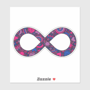 Infinity Neurodiverse Doodle Bisexual Pride Flag