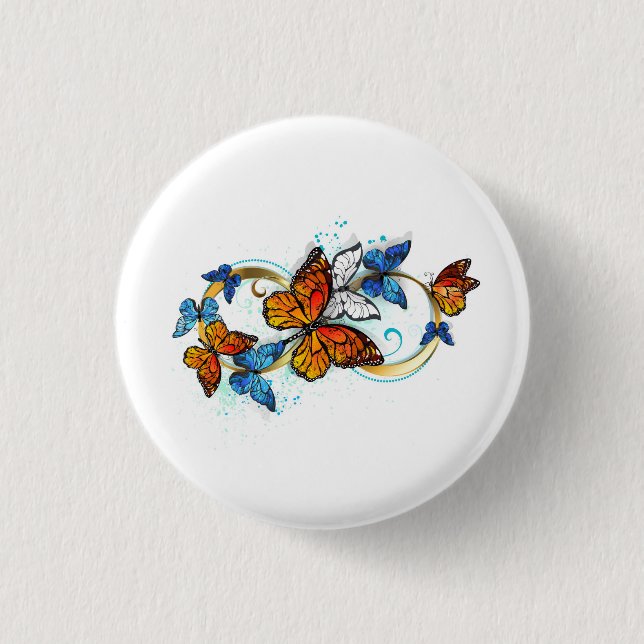 Infinity of Monarch Butterflies 3 Cm Round Badge (Front)