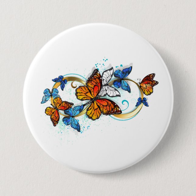 Infinity of Monarch Butterflies 7.5 Cm Round Badge (Front)