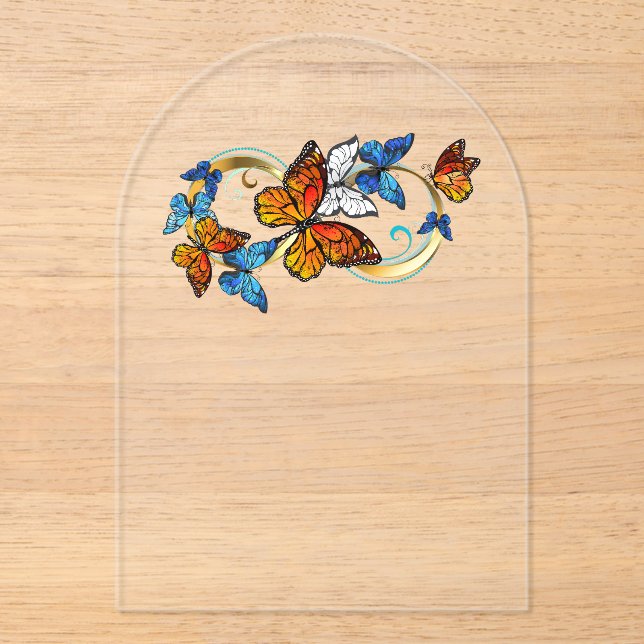 Infinity of Monarch Butterflies Acrylic Invitations (Front)