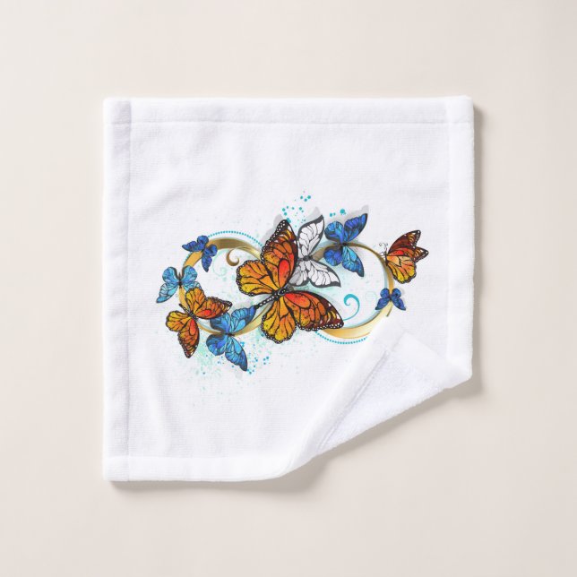 Infinity of Monarch Butterflies Bath Towel Set (Wash Cloth)