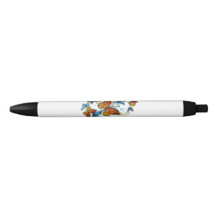 Infinity of Monarch Butterflies Black Ink Pen