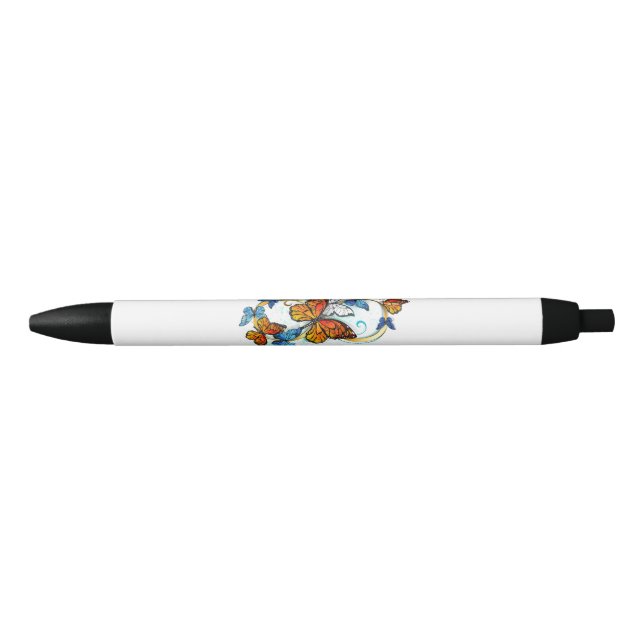 Infinity of Monarch Butterflies Black Ink Pen (Front)