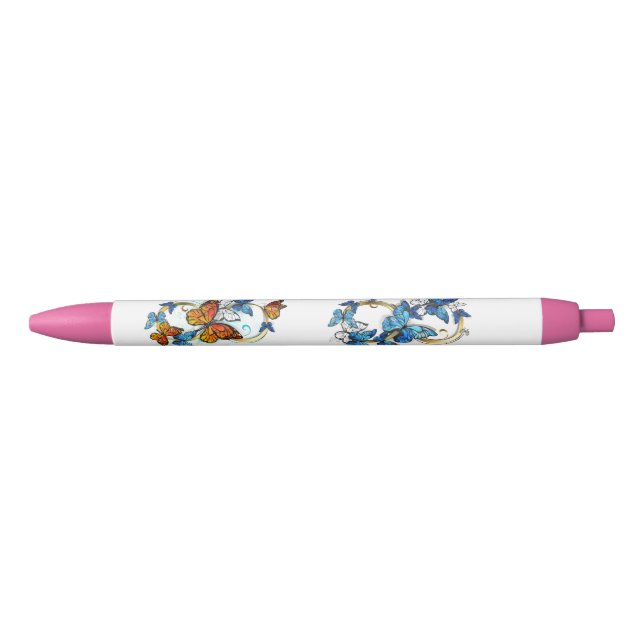 Infinity of Monarch Butterflies Black Ink Pen (Front)