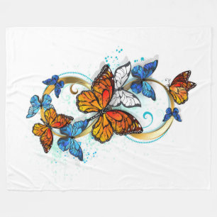 Infinity of Monarch Butterflies Fleece Blanket