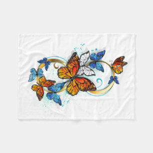Infinity of Monarch Butterflies Fleece Blanket