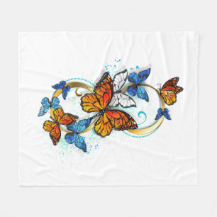 Infinity of Monarch Butterflies Fleece Blanket