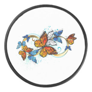 Infinity of Monarch Butterflies Hockey Puck