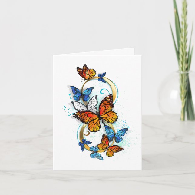 Infinity of Monarch Butterflies Holiday Card (Front)