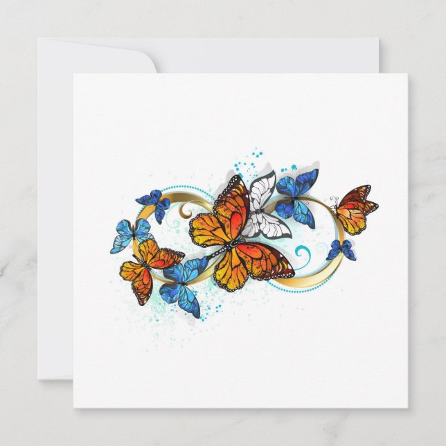 Infinity of Monarch Butterflies Holiday Card (Front)