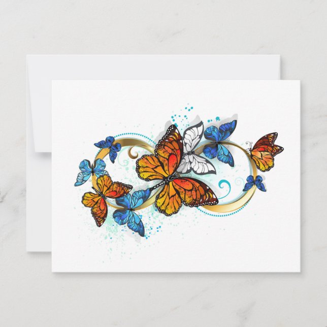 Infinity of Monarch Butterflies Invitation (Front)