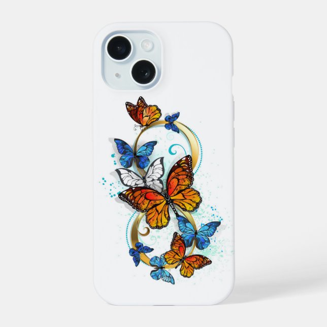 Infinity of Monarch Butterflies iPhone 15 Case (Back)