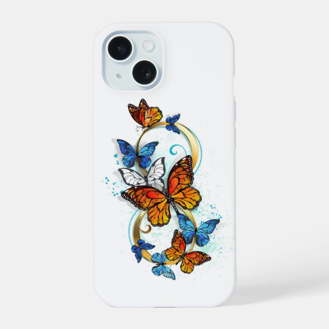 Infinity of Monarch Butterflies iPhone 15 Case (Back)