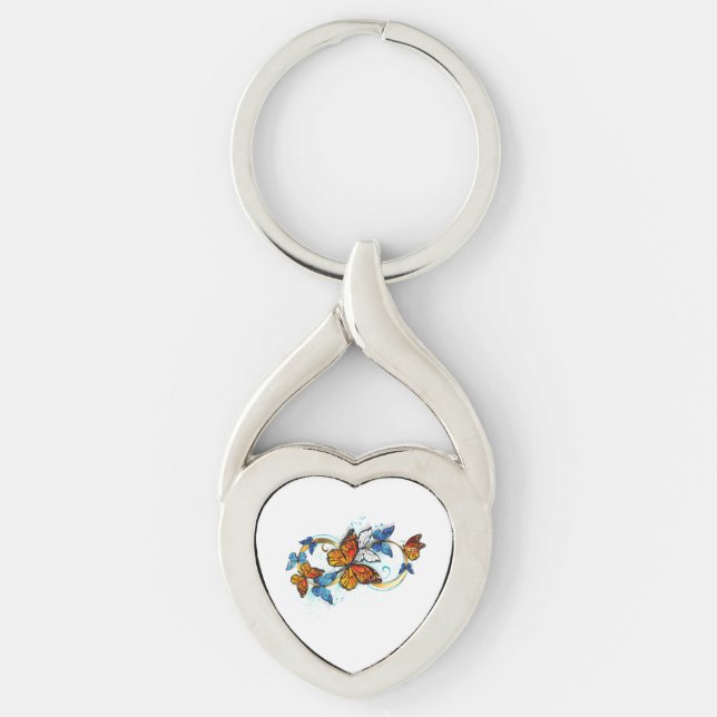 Infinity of Monarch Butterflies Key Ring (Front)