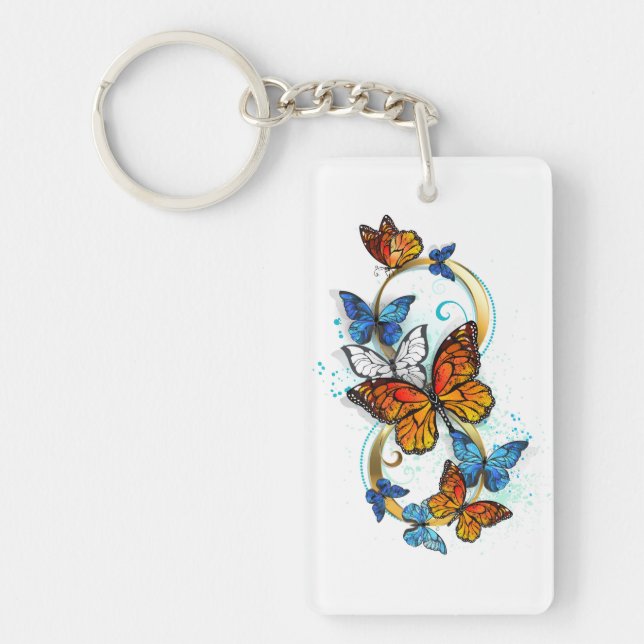Infinity of Monarch Butterflies Key Ring (Front)