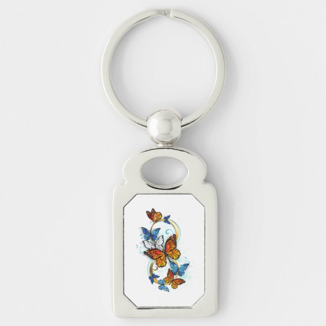 Infinity of Monarch Butterflies Key Ring (Front)