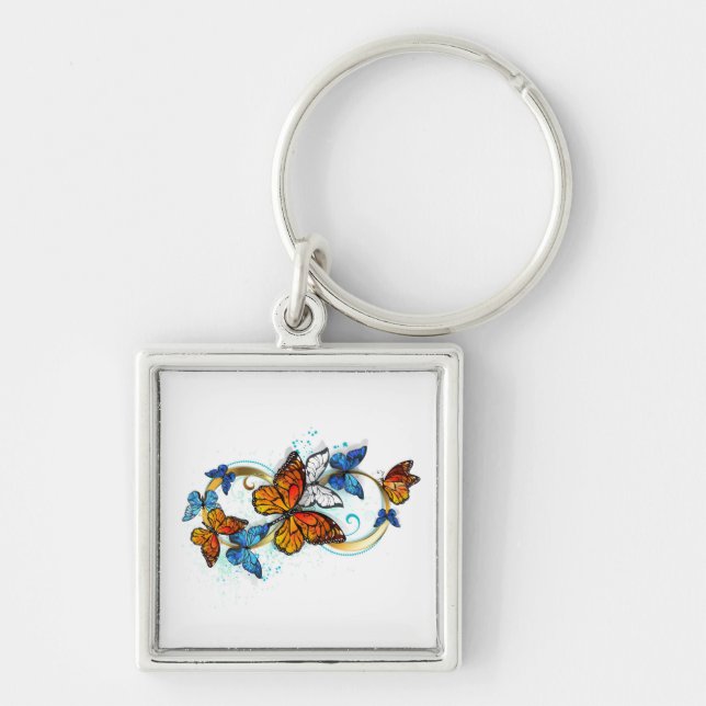 Infinity of Monarch Butterflies Key Ring (Front)