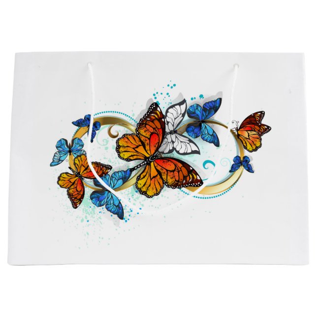 Infinity of Monarch Butterflies Large Gift Bag (Front)