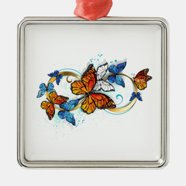 Infinity of Monarch Butterflies Metal Tree Decoration (Front)