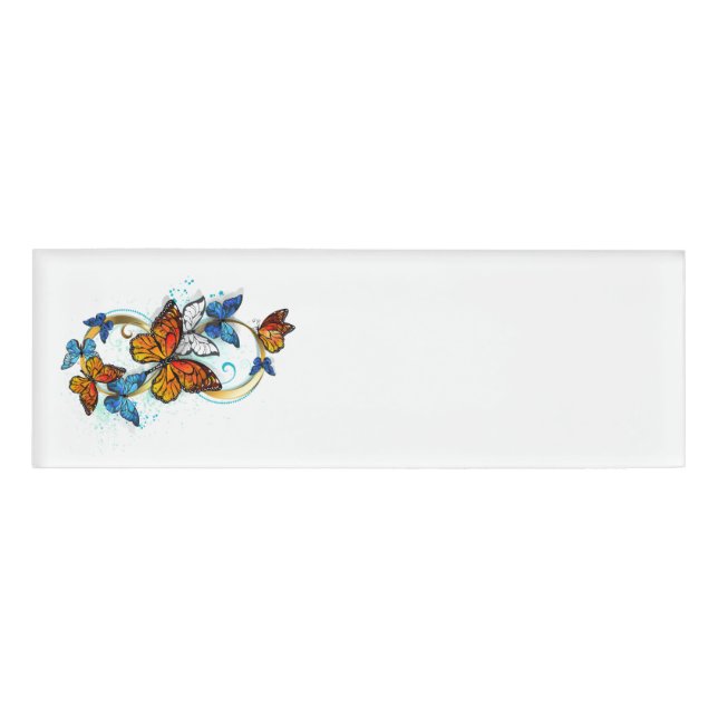 Infinity of Monarch Butterflies Name Tag (Front)