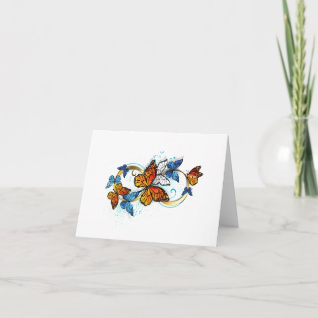 Infinity of Monarch Butterflies Note Card (Front)