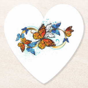 Infinity of Monarch Butterflies Paper Coaster