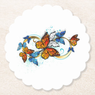 Infinity of Monarch Butterflies Paper Coaster