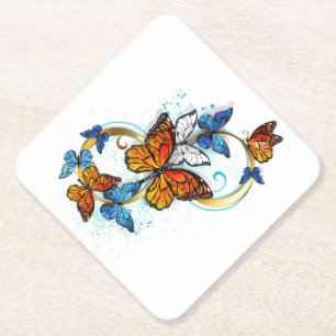 Infinity of Monarch Butterflies Paper Coaster