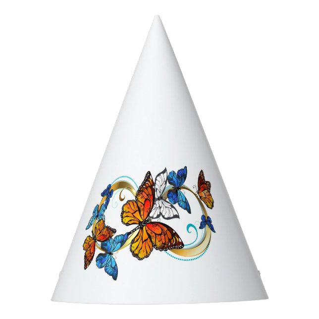 Infinity of Monarch Butterflies Party Hat (Front)