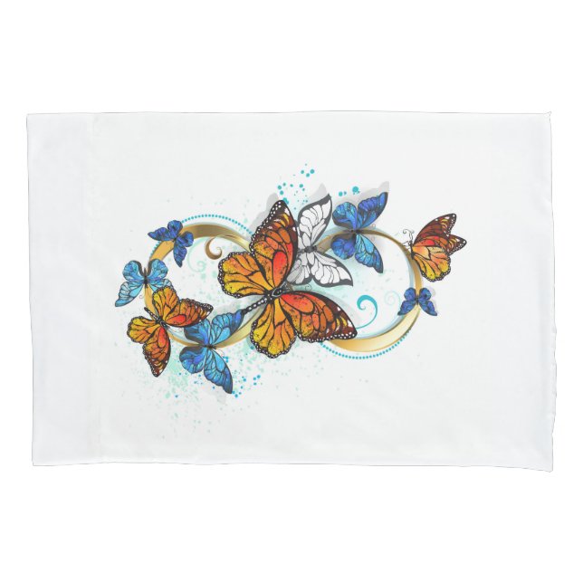 Infinity of Monarch Butterflies Pillowcase (Front-Left)