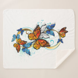 Infinity of Monarch Butterflies Sherpa Blanket