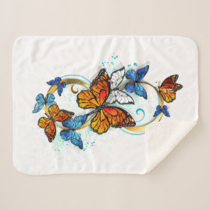 Infinity of Monarch Butterflies Sherpa Blanket