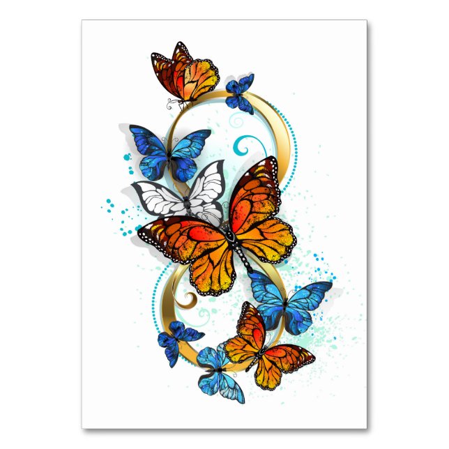 Infinity of Monarch Butterflies Table Number (Front)