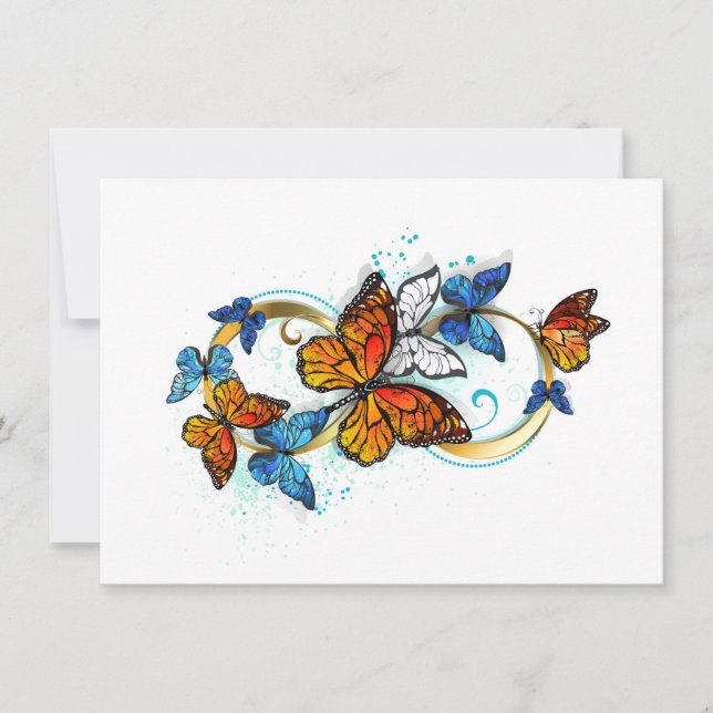 Infinity of Monarch Butterflies Thank You Card (Front)