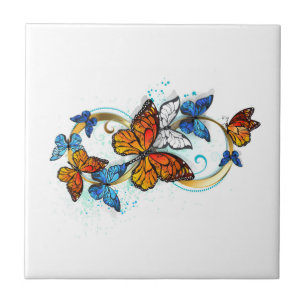 Infinity of Monarch Butterflies Tile