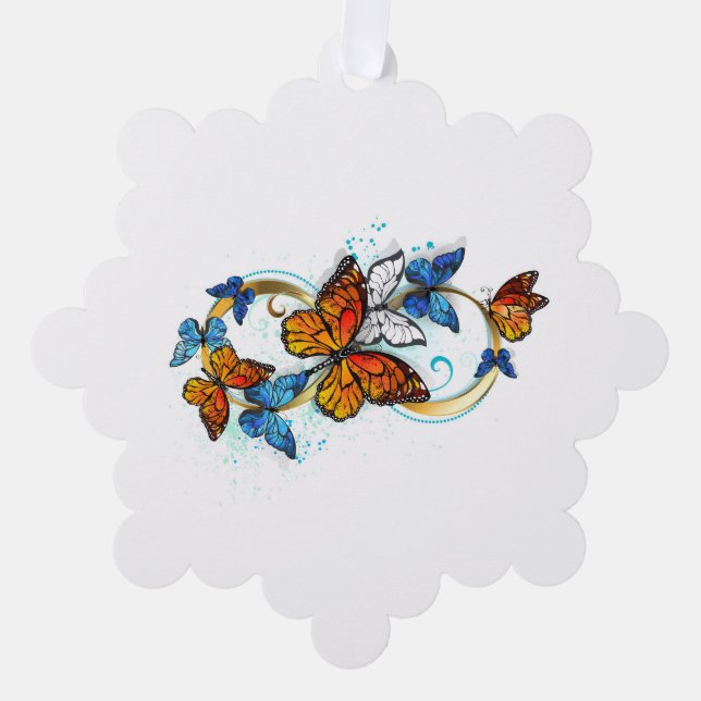 Infinity of Monarch Butterflies Tree Decoration Card (Front)