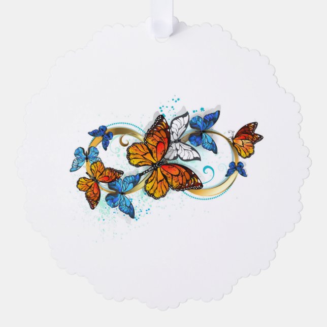 Infinity of Monarch Butterflies Tree Decoration Card (Front)