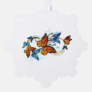 Infinity of Monarch Butterflies Tree Decoration Card