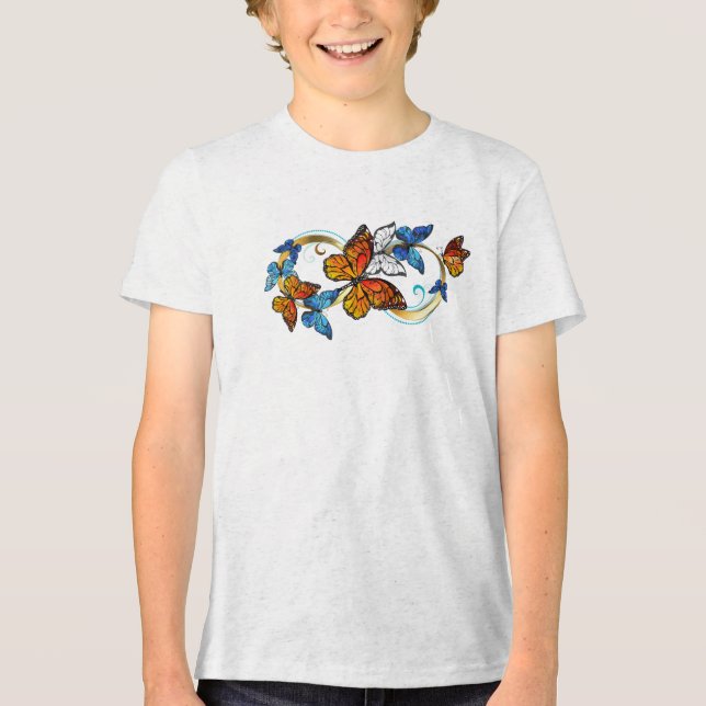Infinity of Monarch Butterflies Tri-Blend Shirt (Front)