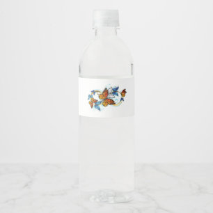 Infinity of Monarch Butterflies Water Bottle Label