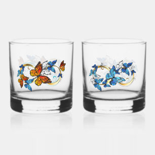 Infinity of Monarch Butterflies Whiskey Glass