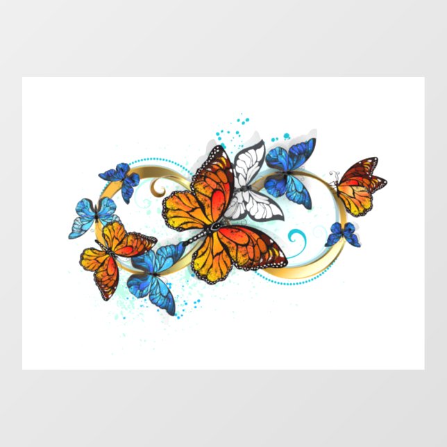 Infinity of Monarch Butterflies Window Cling (Sheet)