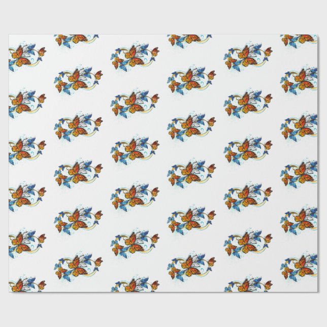 Infinity of Monarch Butterflies Wrapping Paper (Flat)