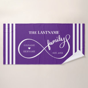 Infinity Personalised Family Name and Est. Date Bath Towel