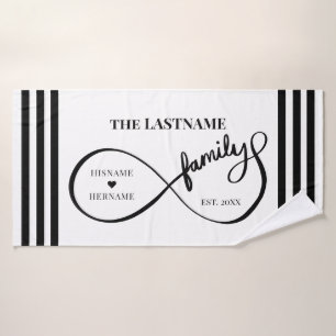 Infinity Personalised Family Name and Est. Date Bath Towel