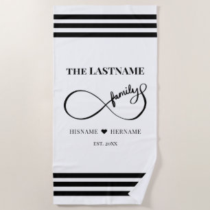 Infinity Personalised Family Name and Est. Date Beach Towel